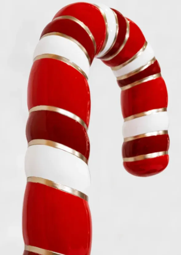 Colorful large Christmas candy cane fiberglass candy prop model display — view 4