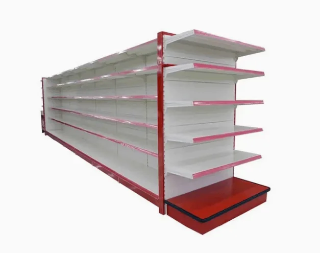 Colorful supermarket retail display rack with multi-layer shelves for sale — view 3