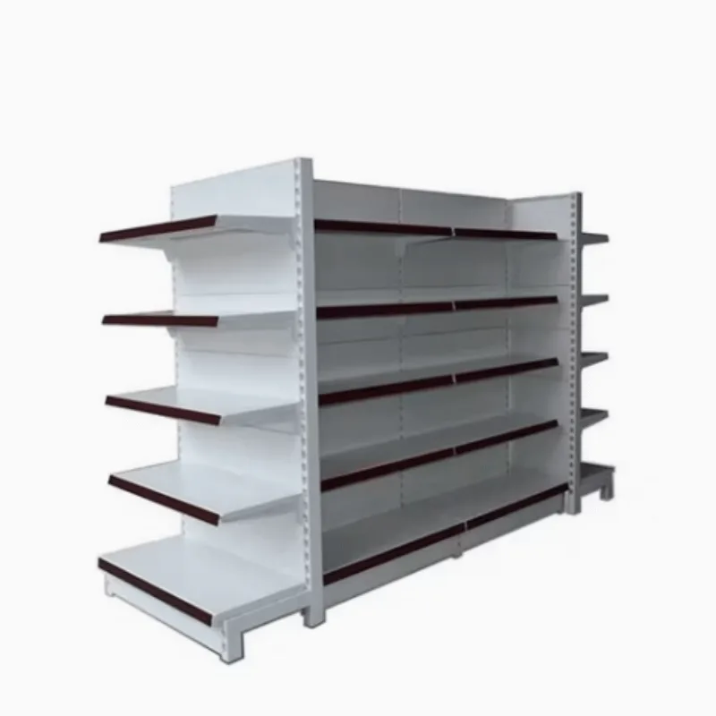 Colorful supermarket retail display rack with multi-layer shelves for sale