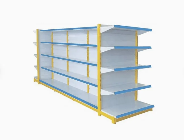 Colorful supermarket retail display rack with multi-layer shelves for sale — view 2