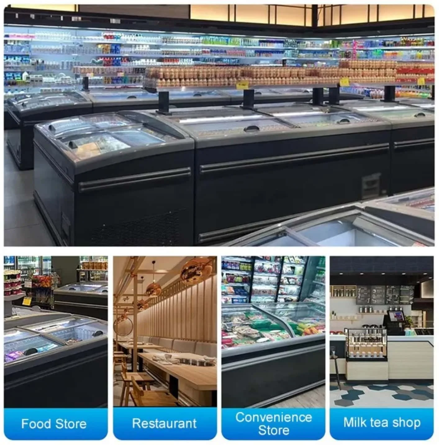 Combined Island Display Freezer, Chest Display Showcase & Ice Cream Refrigerator For Supermarket & Grocery Store — product detail 1