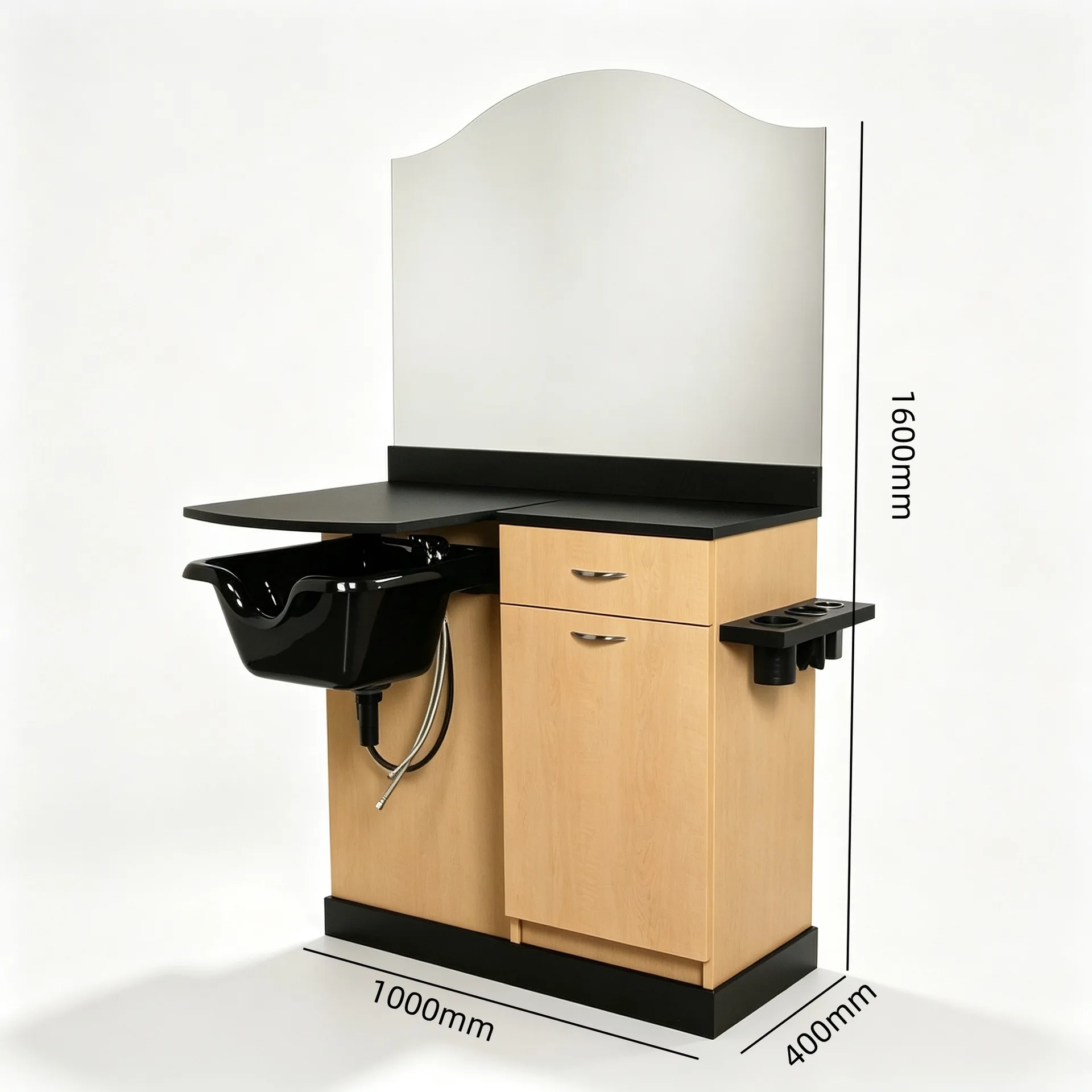 Combined Salon Shampoo Mirror Wet Station with Sink Cabinet for Hair Beauty Salon — product detail 1