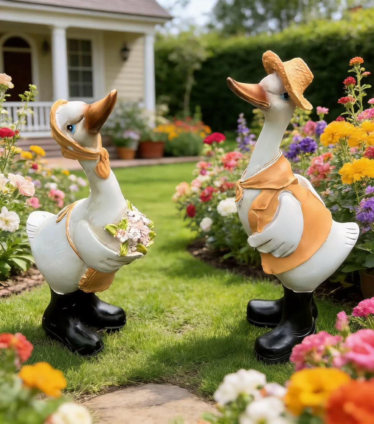 Commercial Fiberglass Duck Statues For Shop And Outdoor Landscape Decoration — view 4