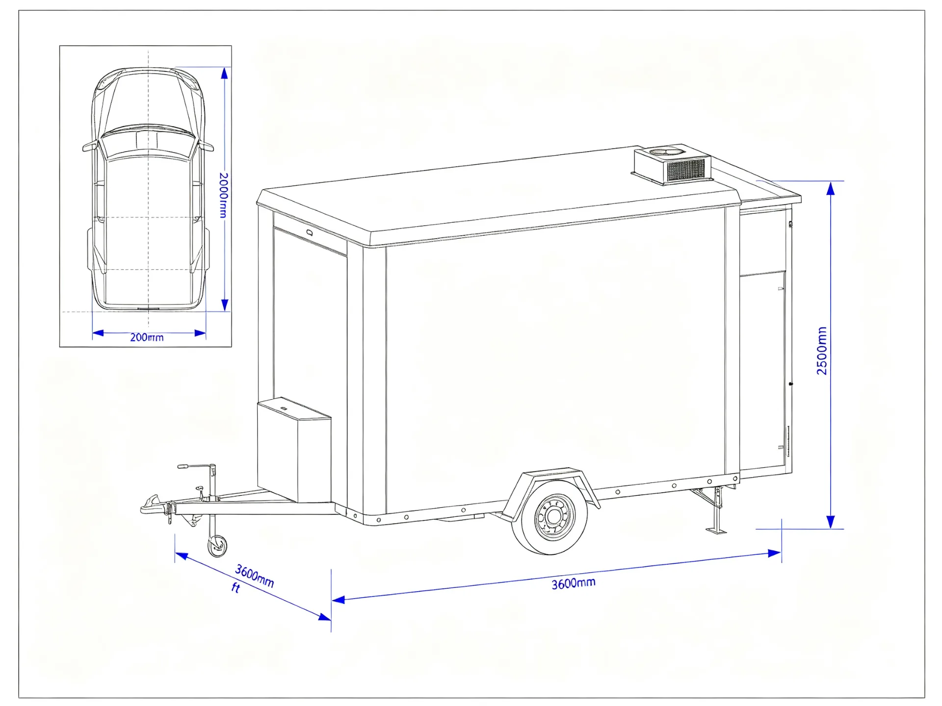 Commercial Flat Roof Food Trailer Mobile Concession Stand — view 5