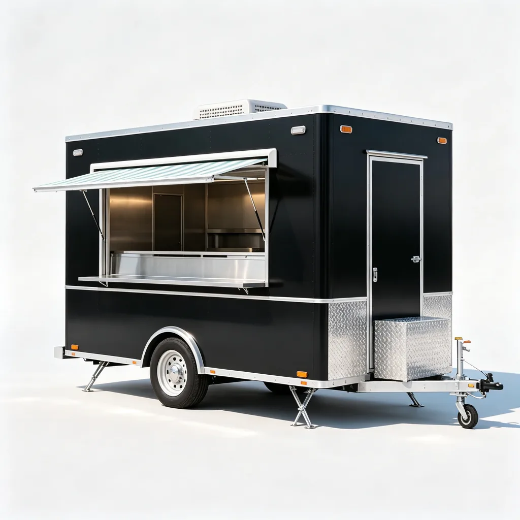 Commercial Flat Roof Food Trailer Mobile Concession Stand — view 3