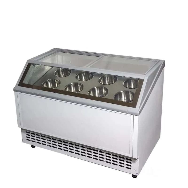 Commercial Gelato Display Freezer with Open Topping Bar for Yogurt Shops — view 3