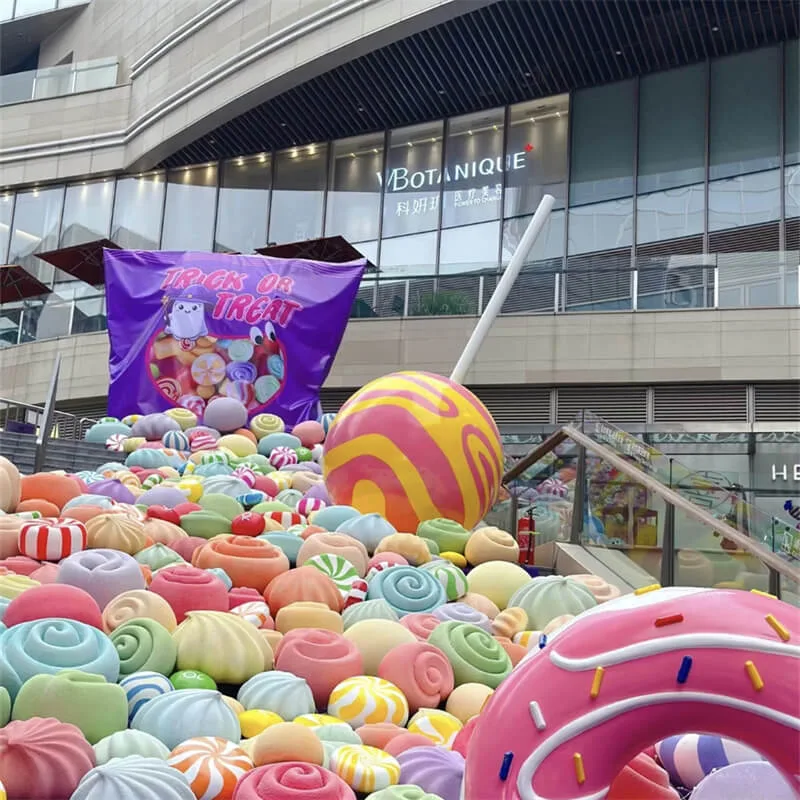 Commercial Plaza Candy Fiberglass Sculpture | Large Candy Snack Themed Art Installation — view 3