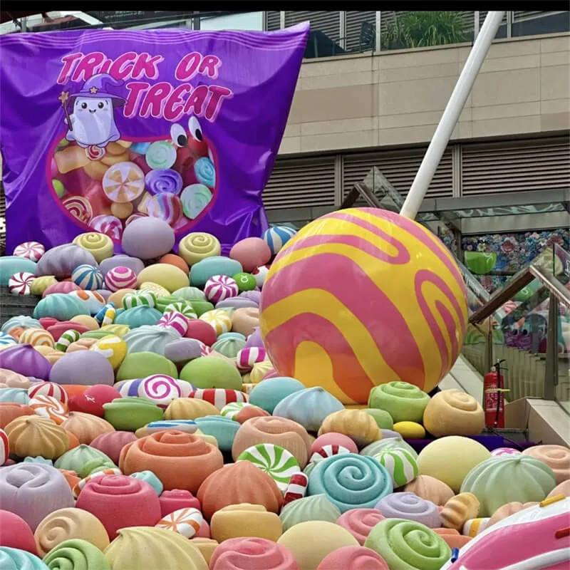 Commercial Plaza Candy Fiberglass Sculpture | Large Candy Snack Themed Art Installation — view 4