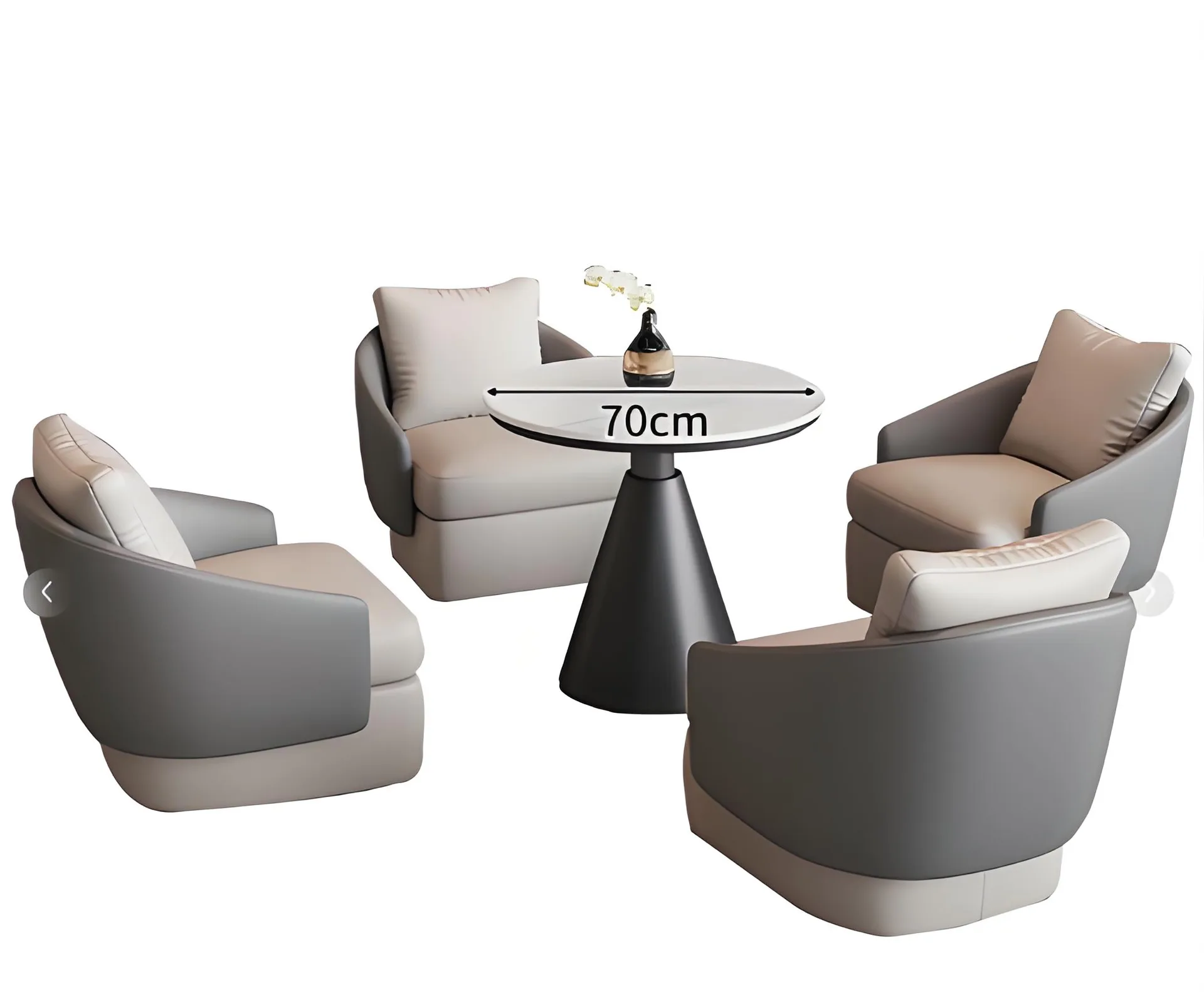 Commercial Reception Sofa Set with Round Coffee Table, Ergonomic Waiting Seating for Lobby — view 3