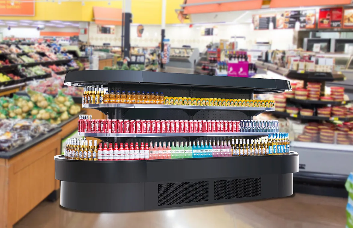 Commercial Supermarket Mini Ring Long Strip Plug-in Display Fridge — view 3