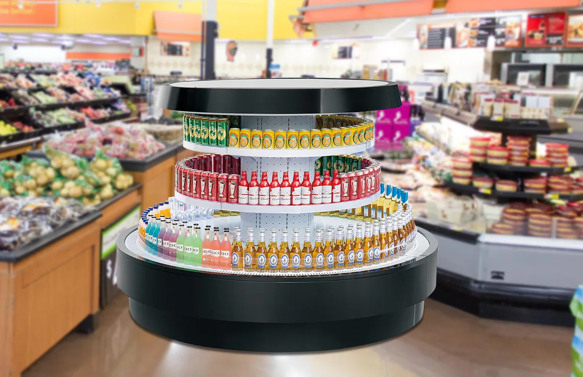 Commercial Supermarket Round Open Display Fridge – Perfect for Fruits & Vegetables — view 4