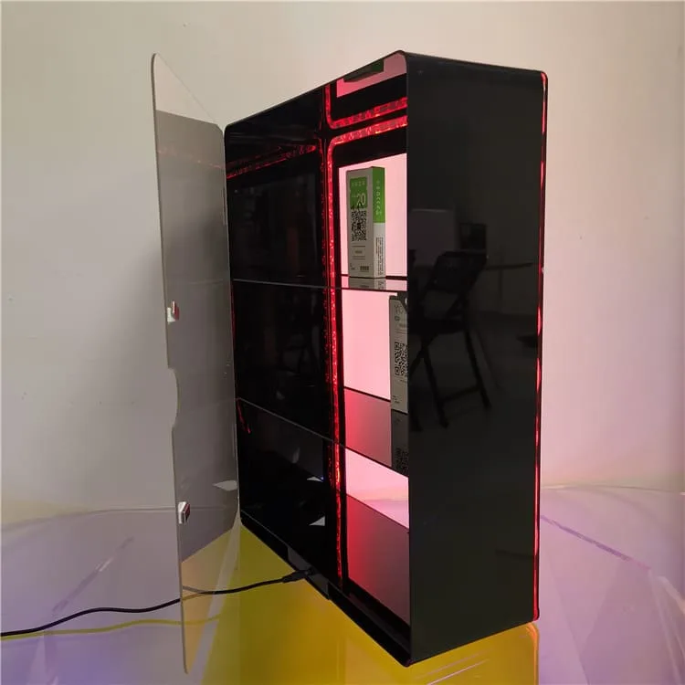 Cool self-service electronic cigarette display cabinet with LED lights on the street corner — view 5