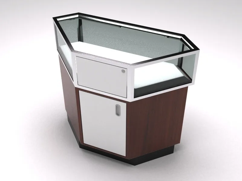 Corner Showcase | Irregular jewelry kiosk corner showcase custom design watch display stand for sale — view 3