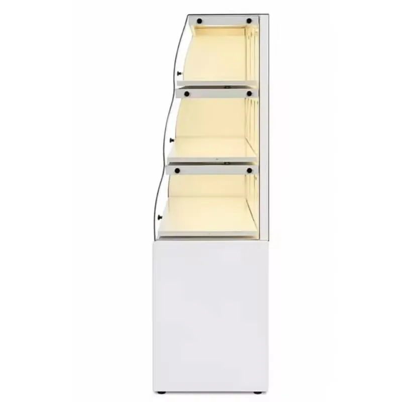 Countertop Curved Glass Display Case with LED Light for Bread Cake Pastry Shop — view 3