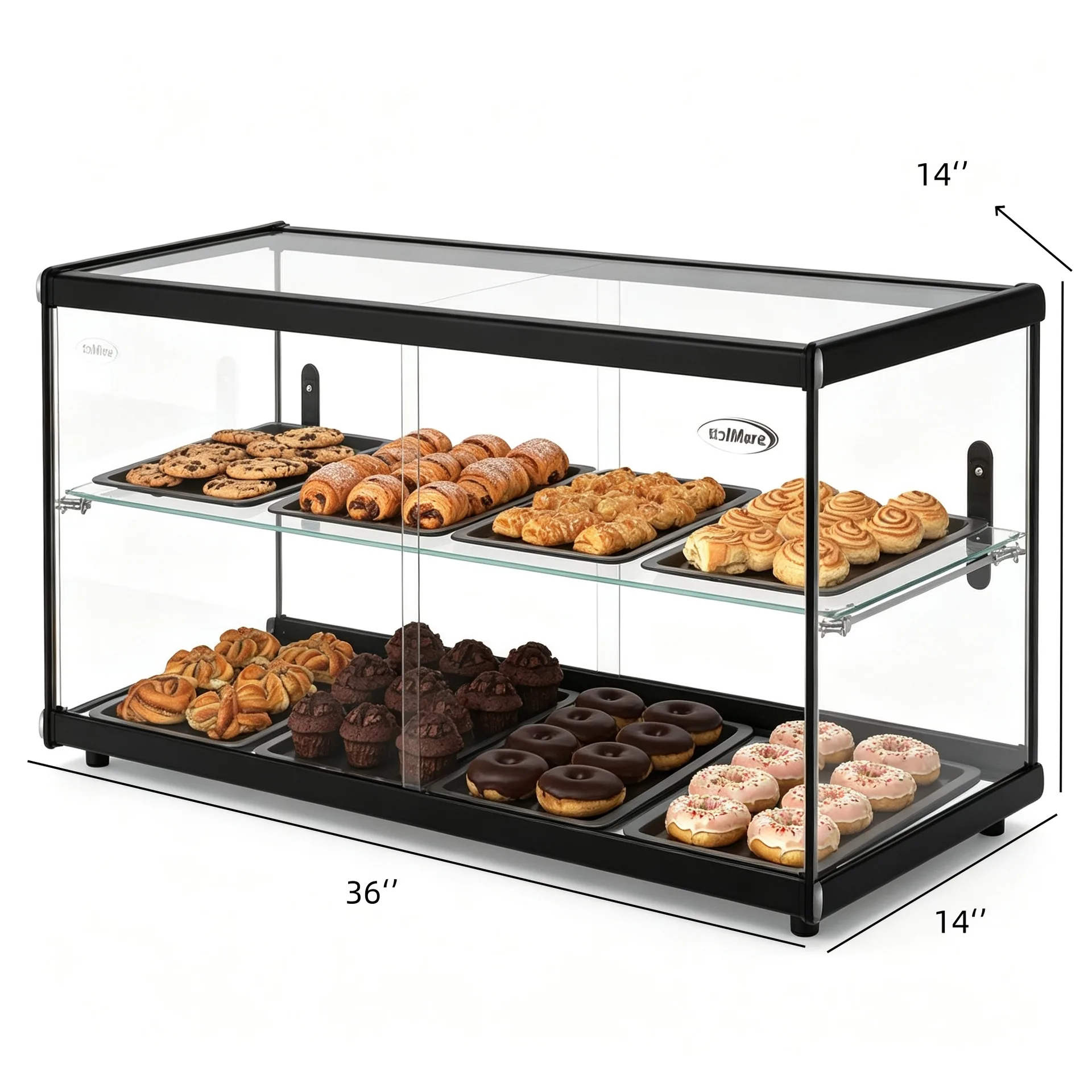 Countertop Two‑Tier Glass Bakery Display Case for Donuts Cookies Pastry Retail Shop — product detail 1