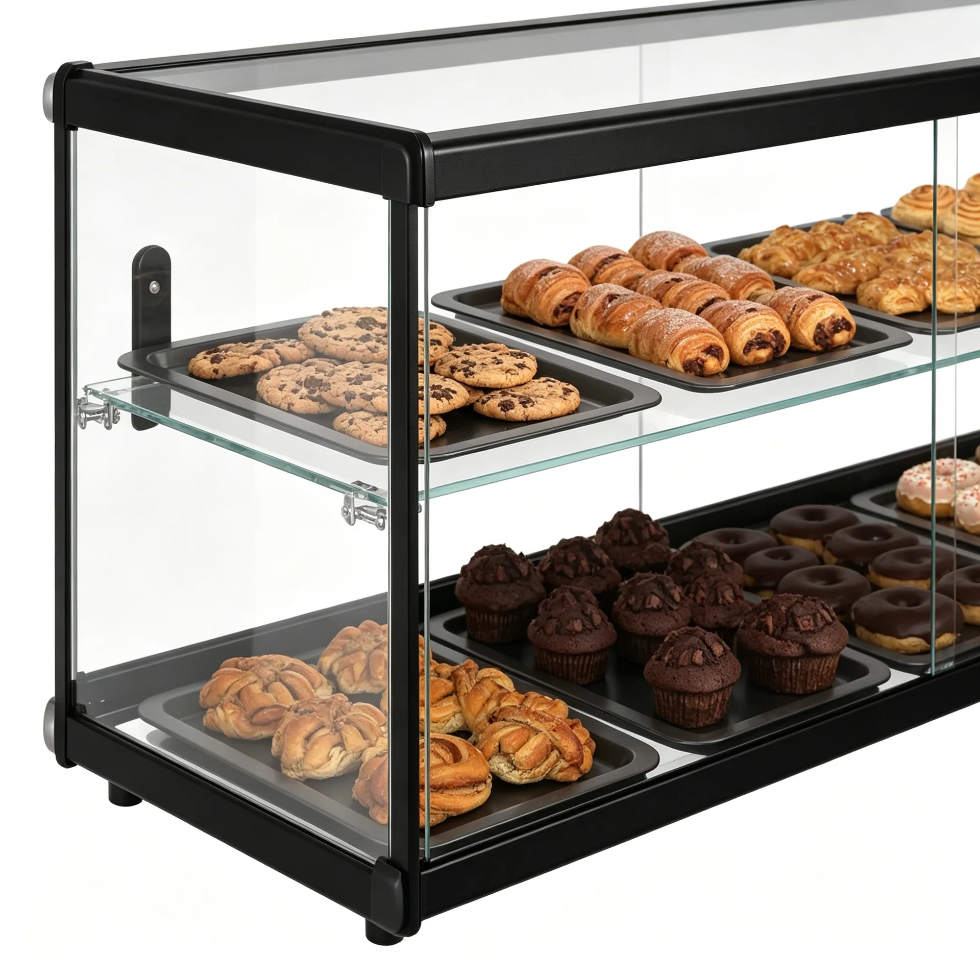 Countertop Two‑Tier Glass Bakery Display Case for Donuts Cookies Pastry Retail Shop — view 3