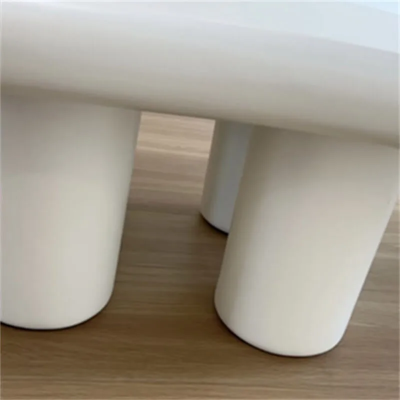 Cream Cloud Fiberglass Coffee Table | Irregular Shaped Table for Living Room and Commercial Use — view 4