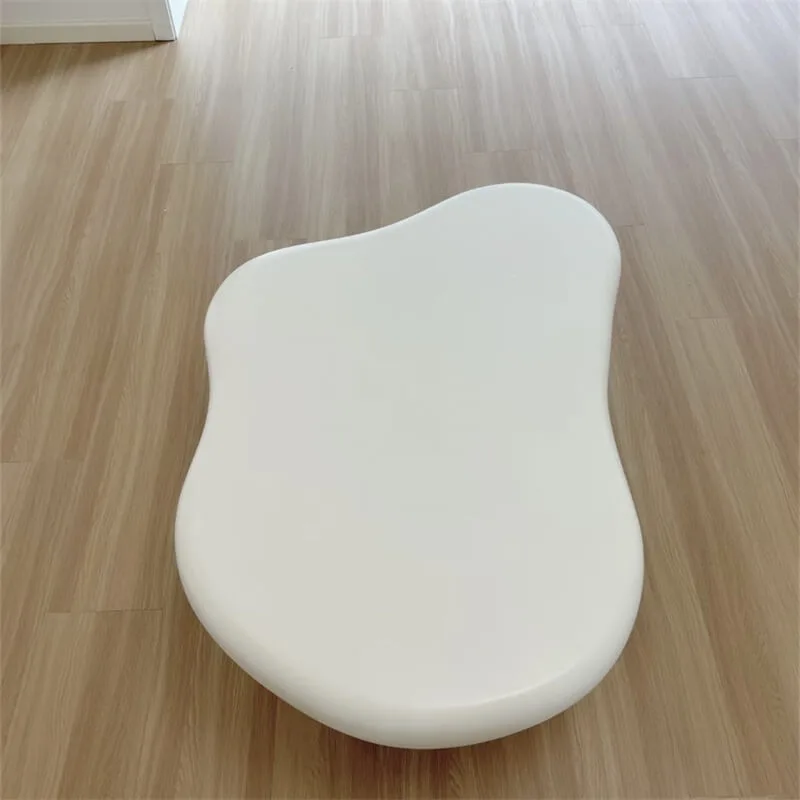 Cream Cloud Fiberglass Coffee Table | Irregular Shaped Table for Living Room and Commercial Use — view 2