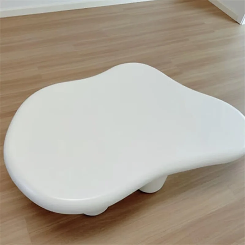 Cream Cloud Fiberglass Coffee Table | Irregular Shaped Table for Living Room and Commercial Use — view 3