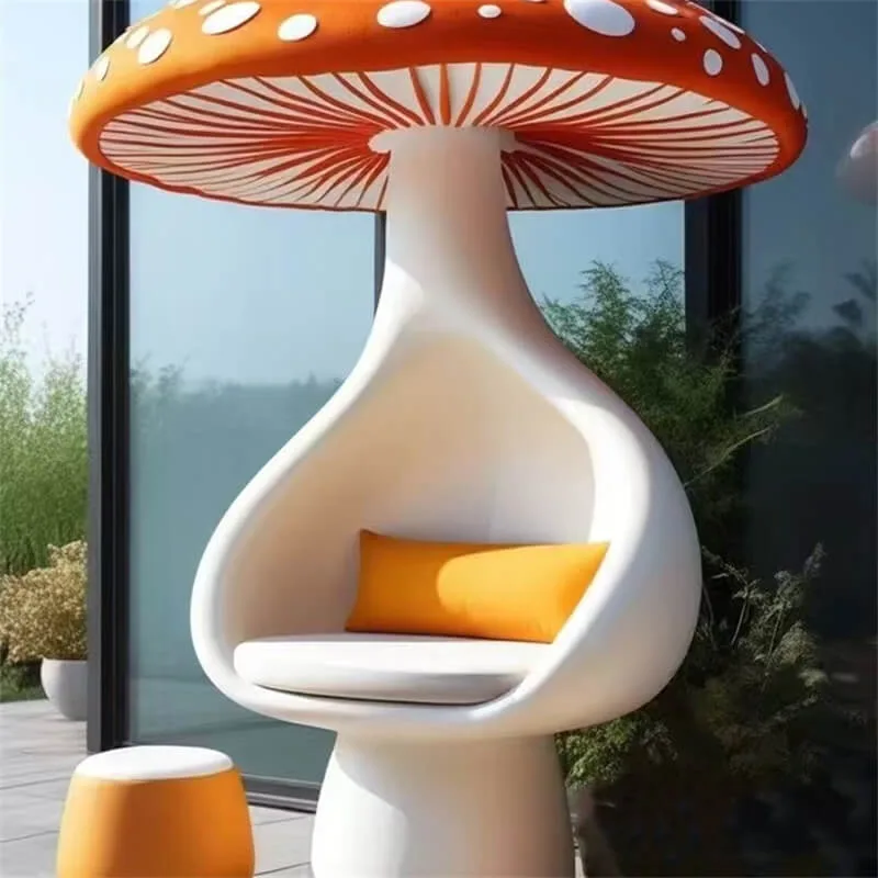 Creative Mushroom FRP Leisure Chair | Multifunctional Seating for Outdoor Kids’ Parks and Mall Family Zones — view 2