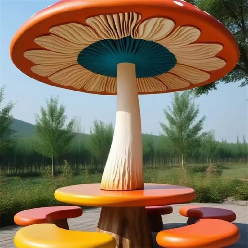 Creative Mushroom FRP Leisure Chair | Multifunctional Seating for Outdoor Kids’ Parks and Mall Family Zones — view 4