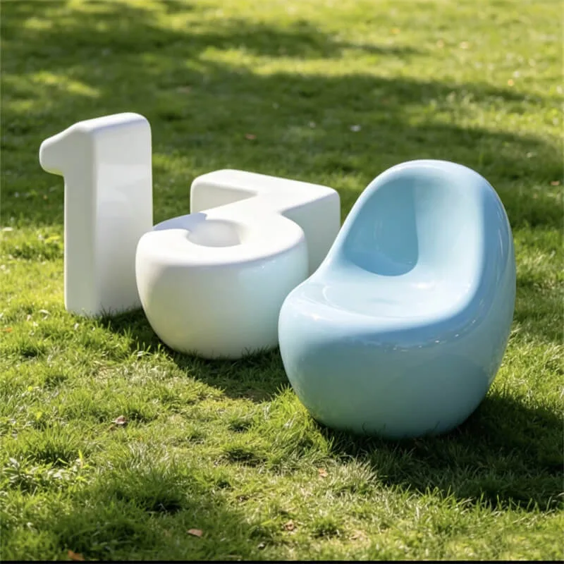Creative Number & Letter FRP Character Chair Custom Art Seats for Indoor & Outdoor Use — view 3