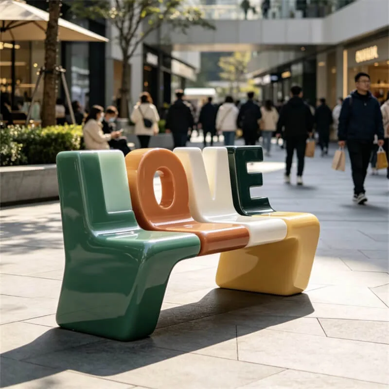 Creative Number & Letter FRP Character Chair Custom Art Seats for Indoor & Outdoor Use — view 2