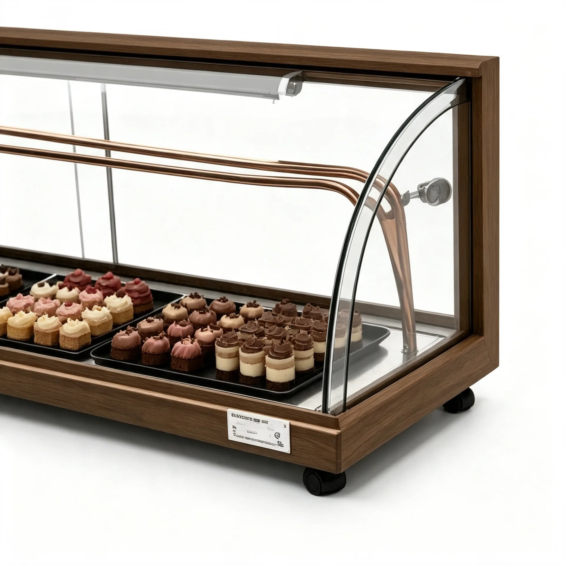 Curved Glass Countertop Pastry Display Showcase for Cafe Bakery — view 3