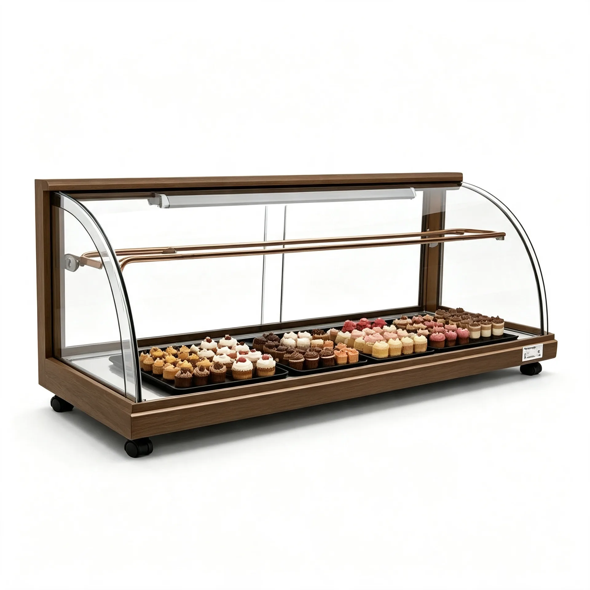 Curved Glass Countertop Pastry Display Showcase for Cafe Bakery — view 4