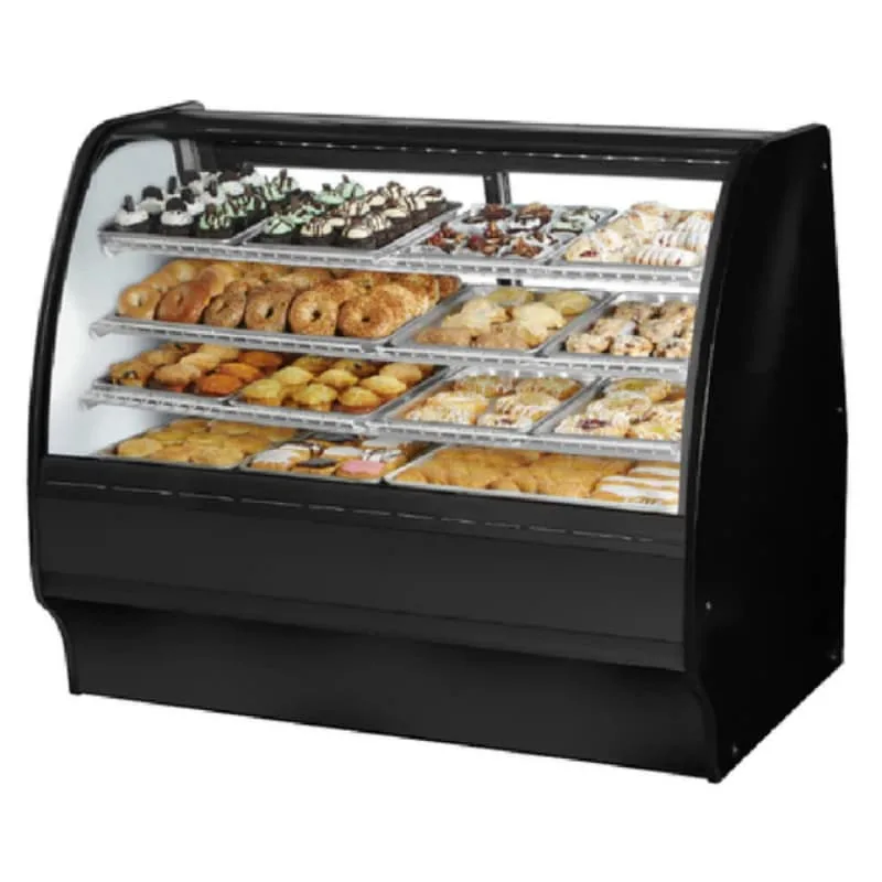 Curved Glass Dry Bread Display Case Commercial Pastry Cabinet with Multi-Layer Artisanal Bread Rack — view 4