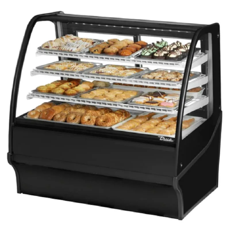 Curved Glass Dry Bread Display Case Commercial Pastry Cabinet with Multi-Layer Artisanal Bread Rack — view 3
