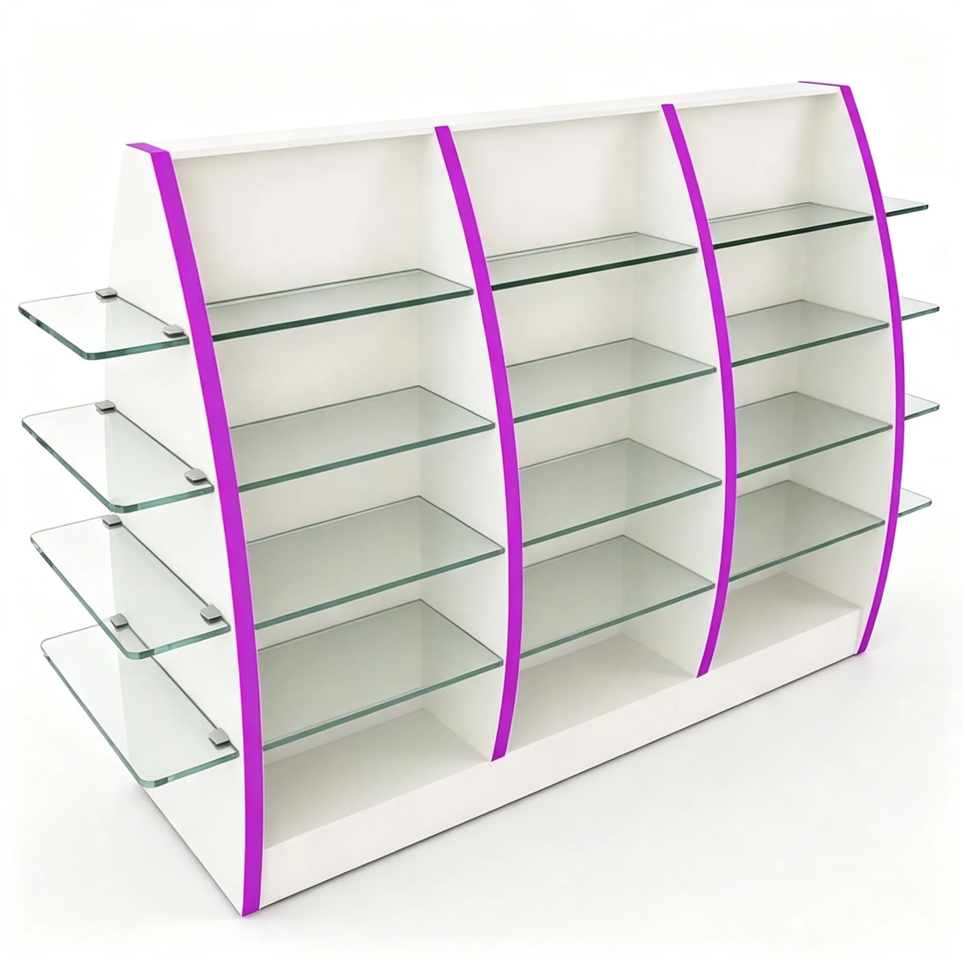 Curved Multi‑Bay Glass Retail Display Cabinet for Retail Shop — view 3