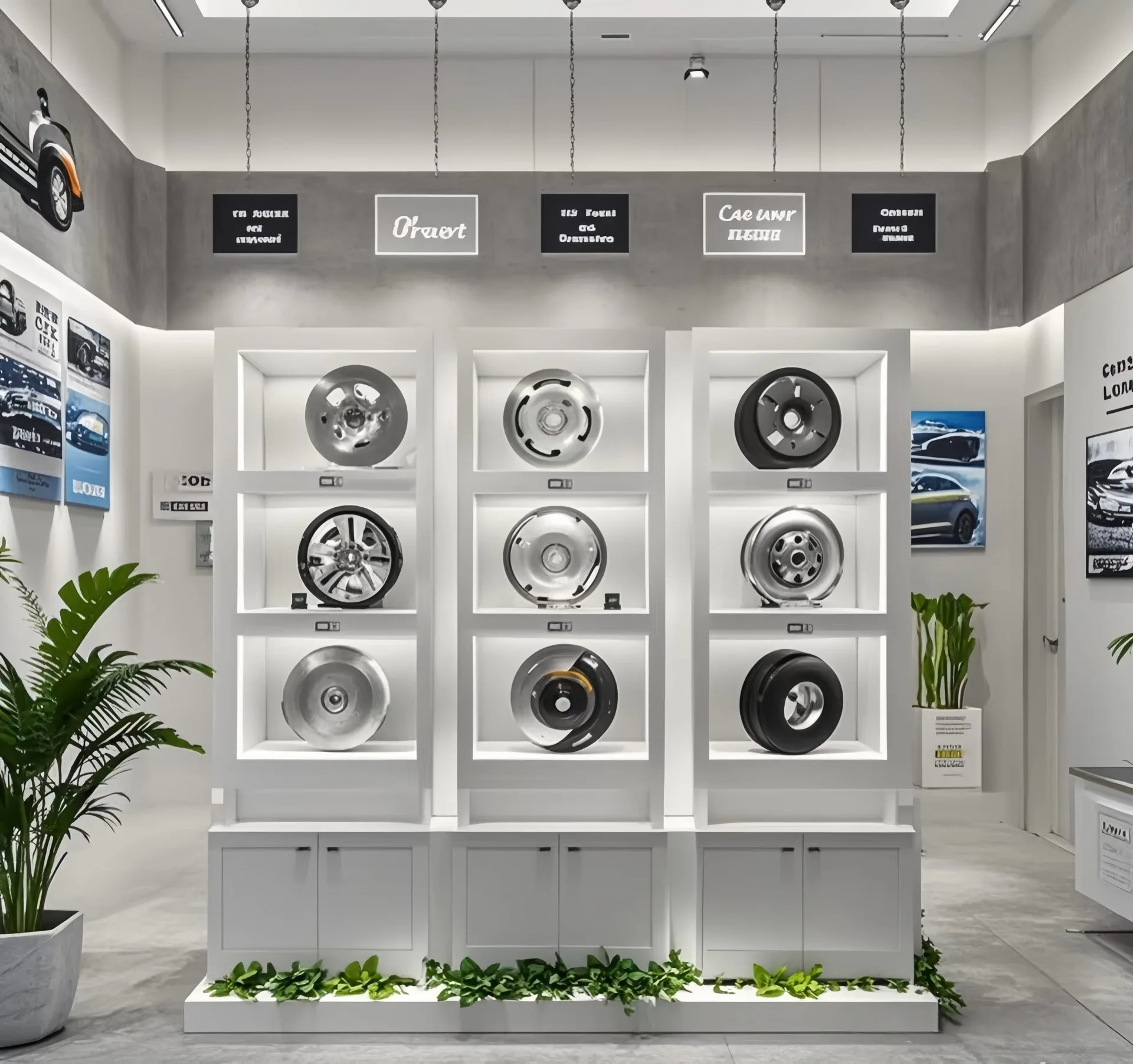 Custom Auto Shop Display Counter | Car Film & Auto Parts Retail Display Furniture — view 2