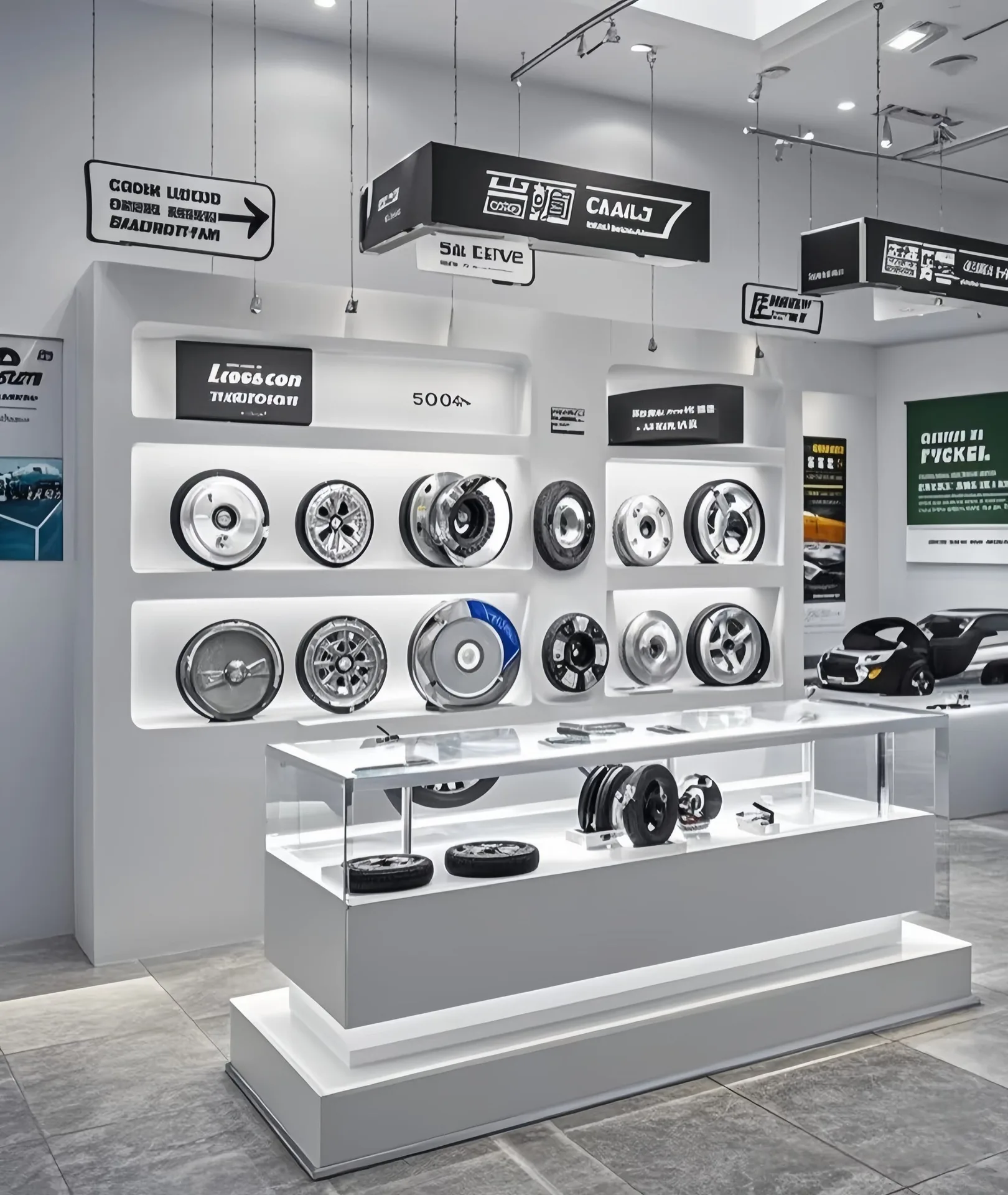 Custom Auto Shop Display Counter | Car Film & Auto Parts Retail Display Furniture — view 4
