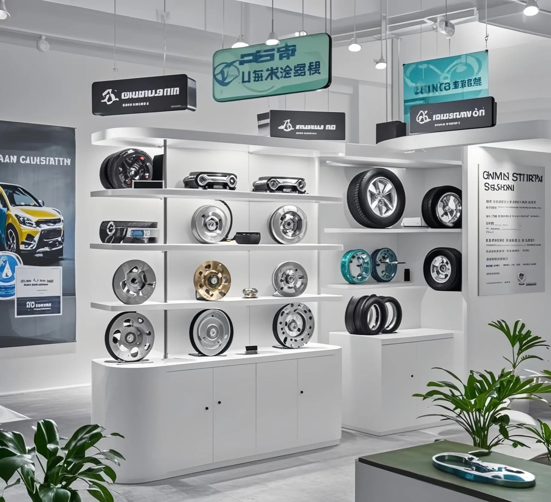 Custom Auto Shop Display Counter | Car Film & Auto Parts Retail Display Furniture — view 3