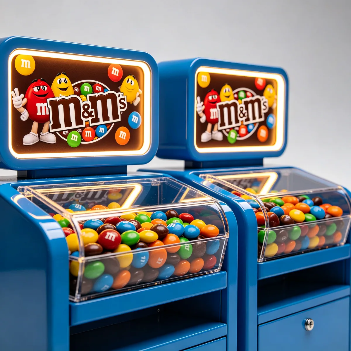 Custom Blue Bulk Candy Wall Display Cabinet for Retail Confectionery Business — view 3