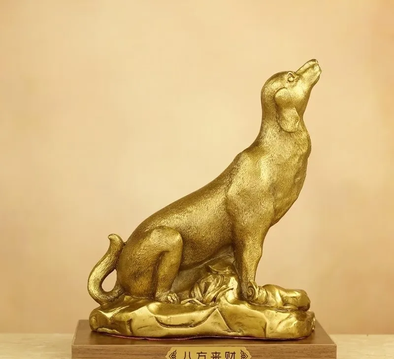 Custom Bronze Dog Sculptures | Handcrafted Prosperity Art by Unique Furniture — view 3