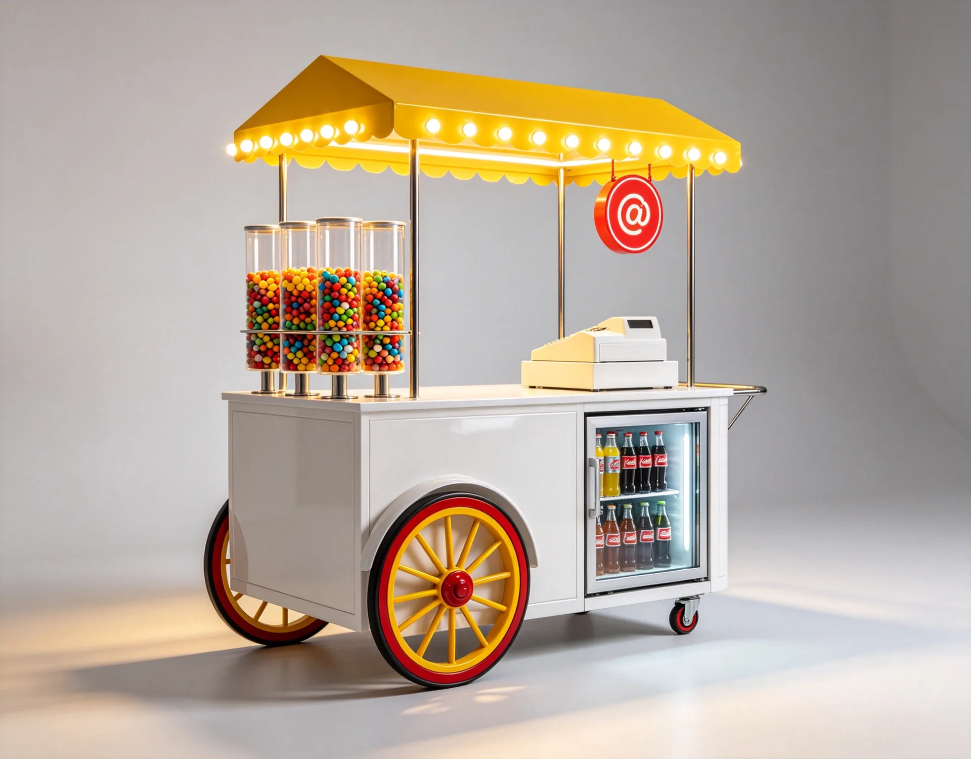 Custom Candy Cart – Mobile Sweet Shop with 3-Tier Acrylic Display, LED Lights & Lockable Storage — view 2