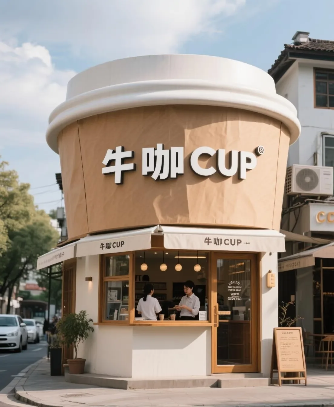 Custom Coffee Cup-Shaped Kiosk for Unique Retail Experiences — view 5