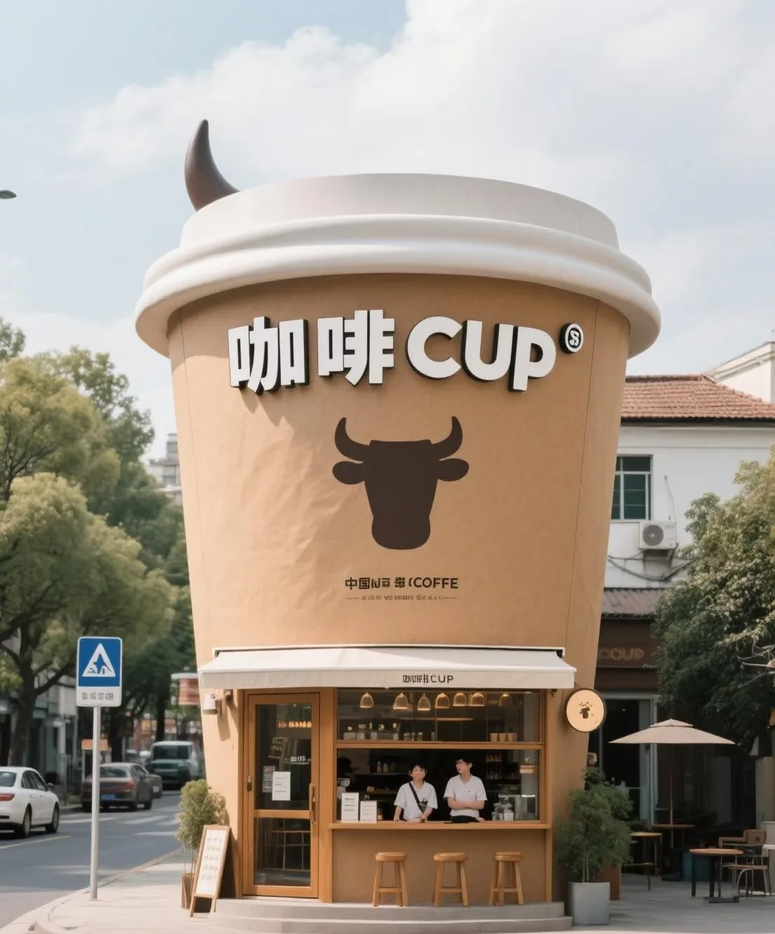 Custom Coffee Cup-Shaped Kiosk for Unique Retail Experiences — view 4