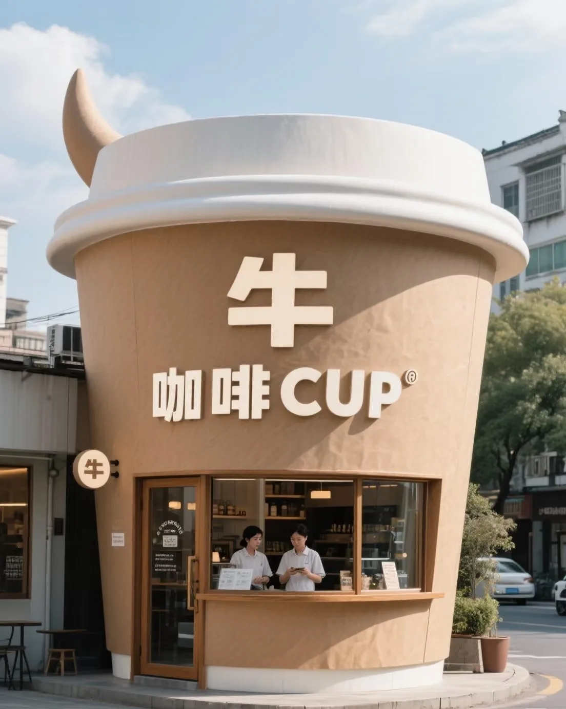 Custom Coffee Cup-Shaped Kiosk for Unique Retail Experiences — view 3