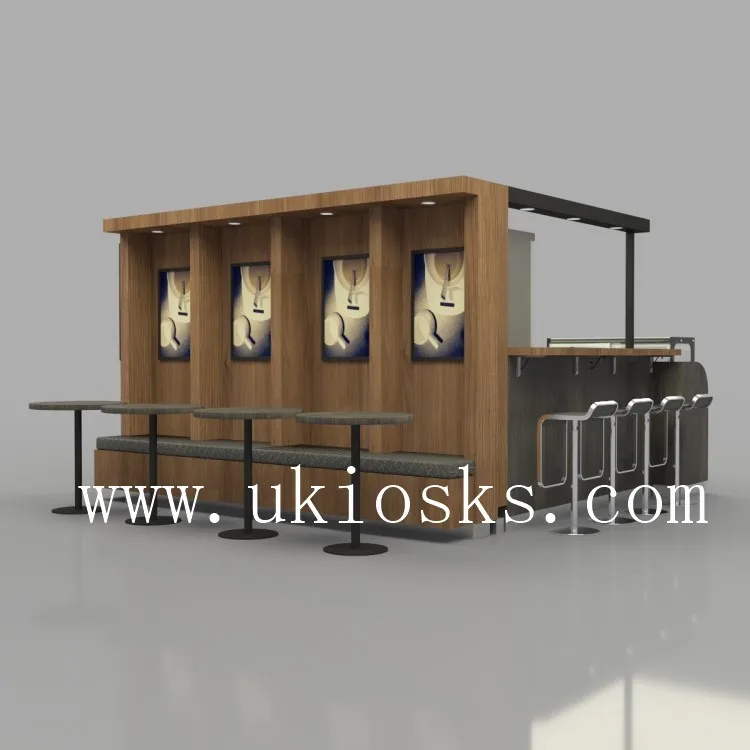 Custom Coffee Kiosk With Counter, Storage & Branding — view 2