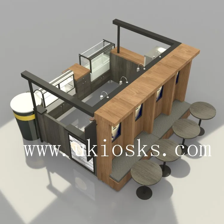 Custom Coffee Kiosk With Counter, Storage & Branding — view 4