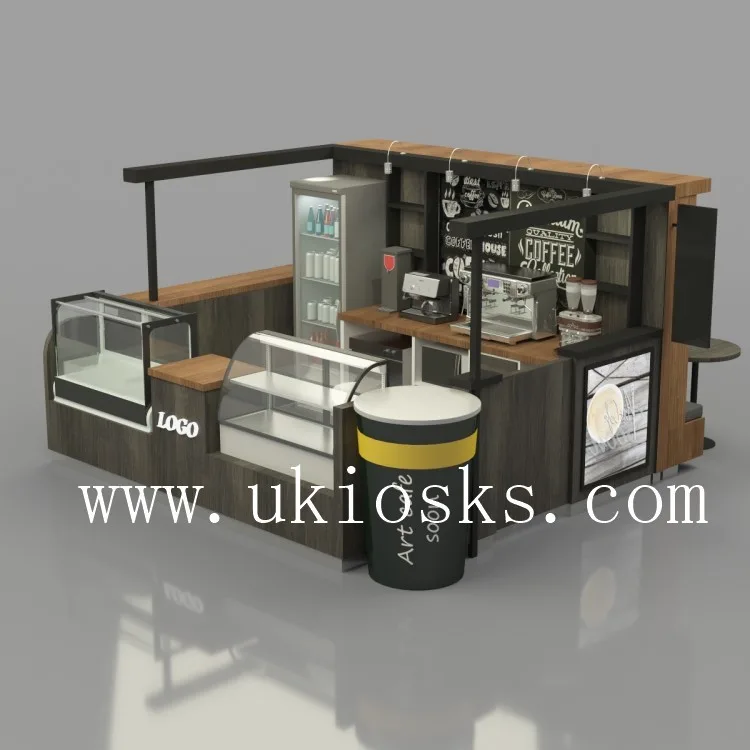 Custom Coffee Kiosk With Counter, Storage & Branding