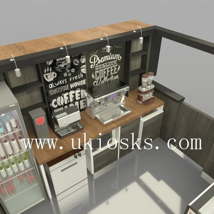 Custom Coffee Kiosk With Counter, Storage & Branding — view 5