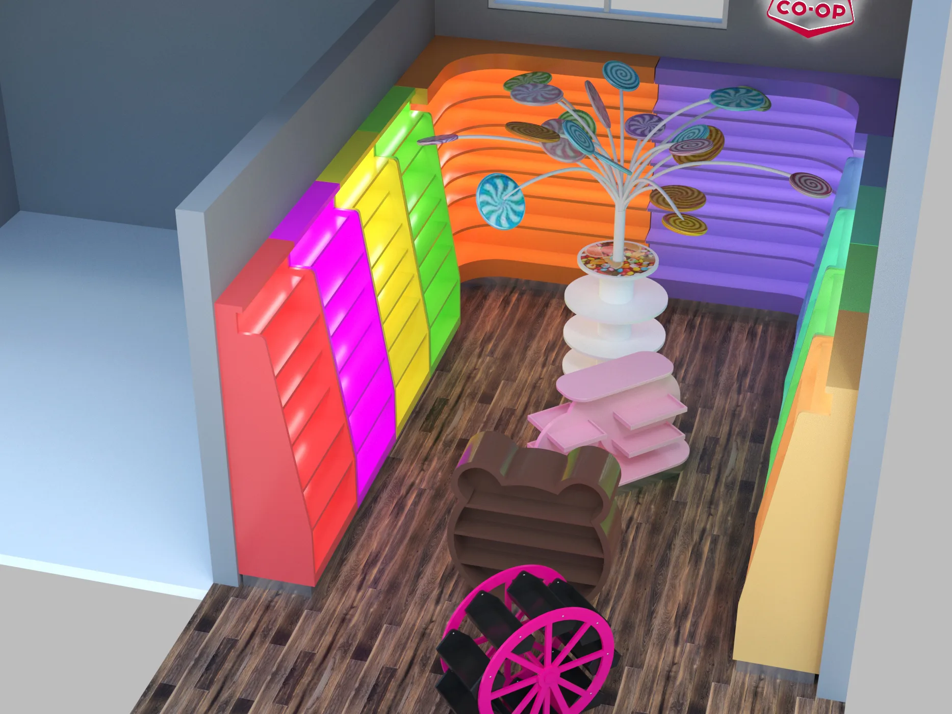 Custom Colorful Candy Shelves – Bright, Strong & Smart for Any Sweet Shop, Mall Kiosk, or Candy Store — view 3