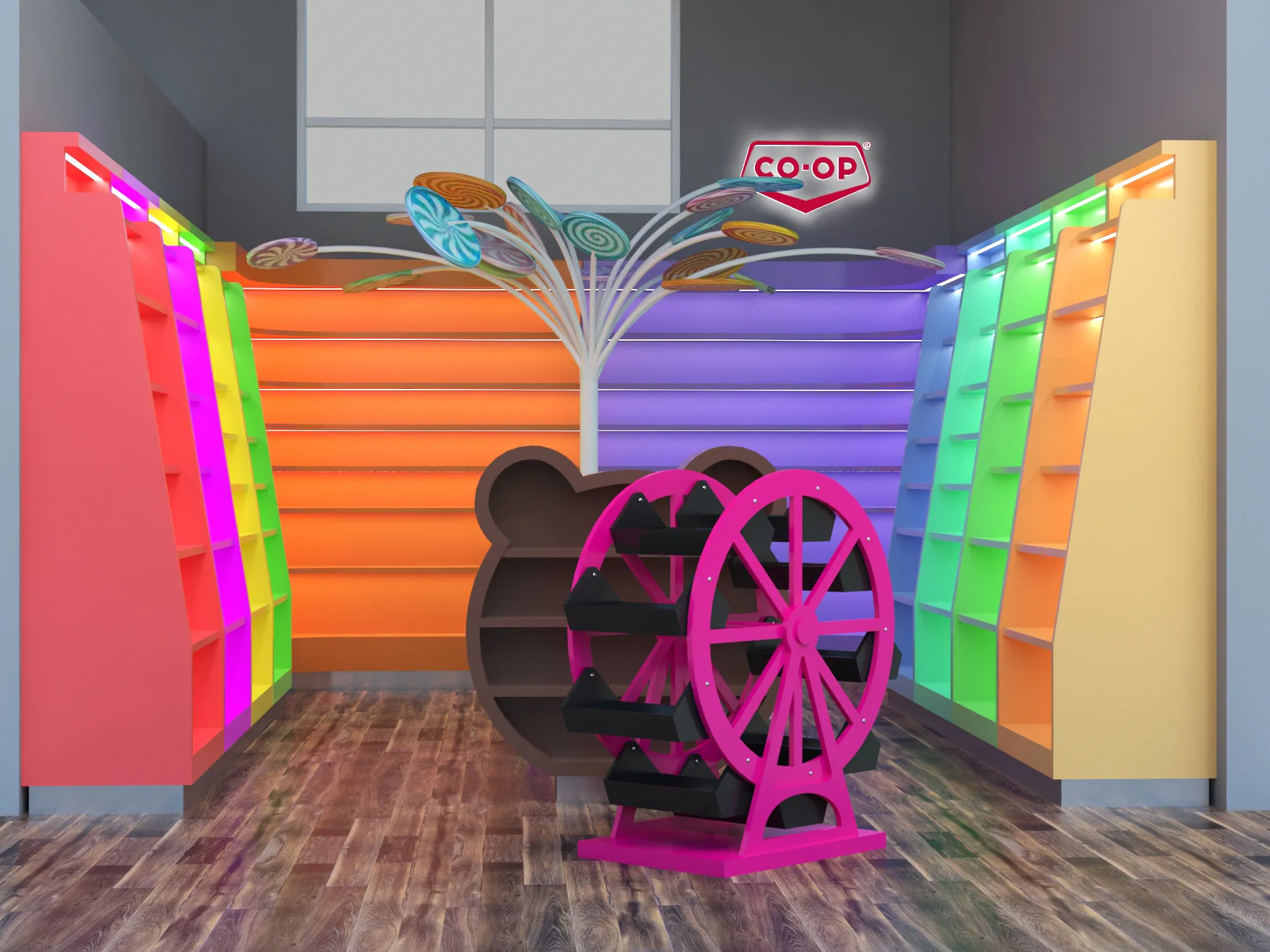 Custom Colorful Candy Shelves – Bright, Strong & Smart for Any Sweet Shop, Mall Kiosk, or Candy Store — view 4