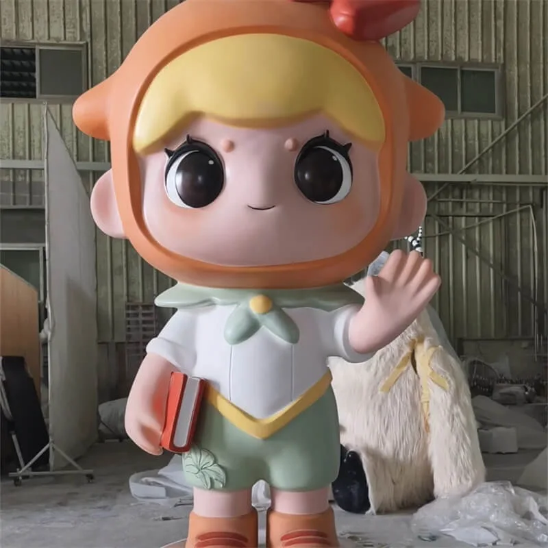 Custom Cute Reading Girl Fiberglass Cartoon Sculpture Multi Pose Viral Photo Ornament For Bookstore School Mall Commercial Cartoon Sculpture — view 3