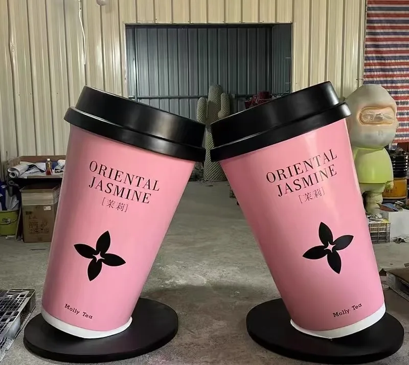 Custom Fiberglass Bubble Tea Cup Sculptures | LED & Branded Public Art — view 3