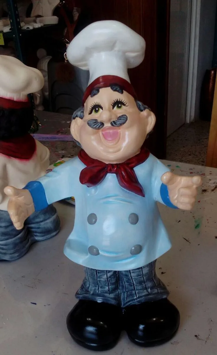 Custom Fiberglass Cartoon Chef Statues Boost Food Shop Brand Attraction — view 3